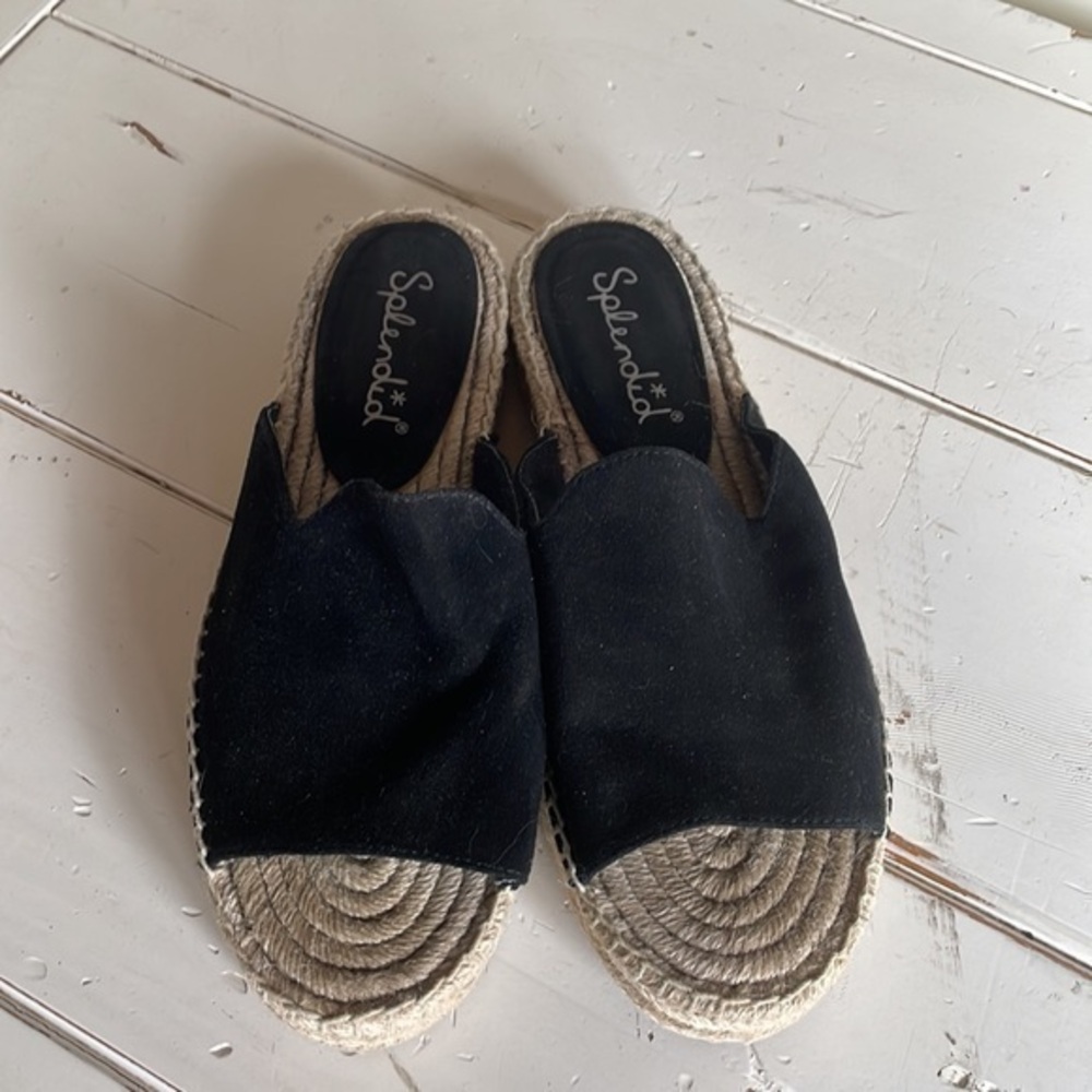 Splendid black suede slides